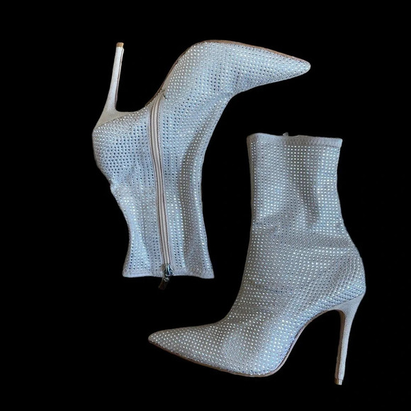 Schutz Sybil Crystal Zip Stiletto Bootie  Sz: 8.5 - Picture 5 of 11